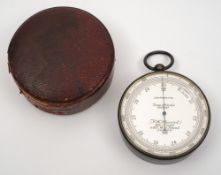 A gunmetal cased pocket compensated barometer by G H Steward, London:,