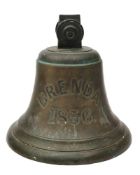 A Victorian ship's bell for the iron steam packet cargo ship 'Brenda 1856':,