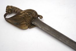An 1827 pattern Naval Officer's Sword for the Honourable East India Company:, unsigned,