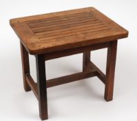 A teak luggage stand constructed from salvaged timber from HMS Britannia:,
