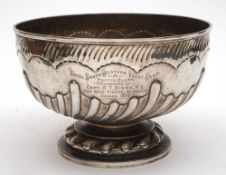 A silver presentation rose bowl for the Royal Western Yacht club by Goldsmiths & Silversmiths Co,