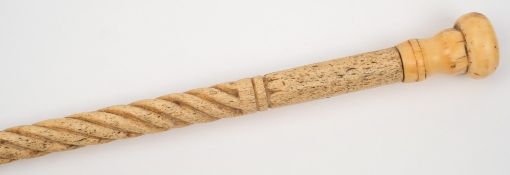 A 19th century marine ivory walking cane:,