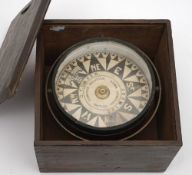 A 6 1/2 inch dry card compass by O T Olsen, Grimsby:,