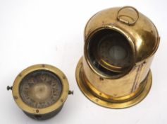 A 4 inch liquid filled yacht binnacle compass together with one other 4inch compass:,