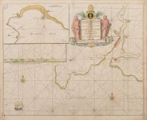 After Captain Greenvile Collins 'Fowy & Mounts Bay' handcoloured engraved chart:,