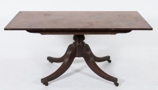 The centre section of a Regency mahogany pedestal dining table:,