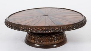 A 19th Century carved coromandel wood circular 'Lazy Susan':,