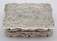 A Victorian silver vinaigrette, maker Nathaniel Mills, Birmingham,1858: initialled,