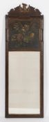 A walnut, partly gilt and decorated pier mirror in the early 18th Century taste:,