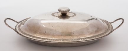 A George III silver twin-handled entree dish and cover, maker Charles Wright , London,