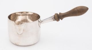 A George III silver saucepan, maker's mark illegible, London,