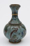 An 19th century Chinese cloisonne vase: of lobed, baluster outline,