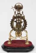 A Victorian scroll and steeple shaped skeleton clock: having an eight-day duration single-fusee