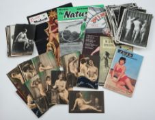 A group of erotic postcards and magazines: mostly dating from the 1920's and 1930's (a lot).