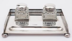 A Victorian silver inkstand, maker Mappin & Webb, Sheffield,