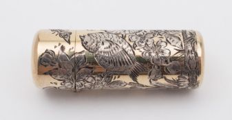 A Victorian silver gilt scent flask maker Sampson Mordan & Co, London,