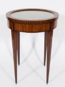 A late 19th Century Continental satinwood and inlaid circular bijouterie display table:,