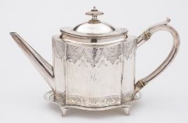 A George III silver teapot, maker I.