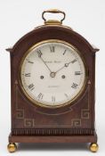 George Miles, London a mahogany Regency pad-top bracket clock: the eight-day duration,