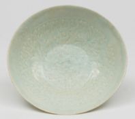 A Chinese Qingbai celadon bowl: of elegant conical form,