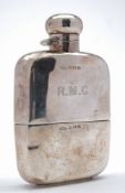 A George V silver hip flask, maker Marples & Beasley, Birmingham, 1912: initialled,