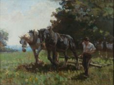 * Edgar Downs [1876-1963]- In Sussex:- signed and dated 1922 inscribed on a Royal Institute of