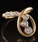 An 18ct yellow gold and diamond six-stone ring: believed to have been commissioned by 'Osiris'