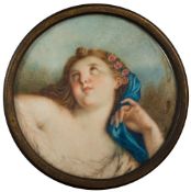 English School- A miniature study of The Madonna in Ecstasy: tondo, 6.