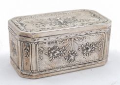 A 19th century Continental silver snuff box,