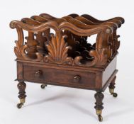 An early 19th Century carved rosewood three division canterbury:,