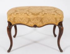 A Victorian carved walnut stool:,
