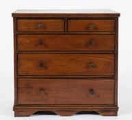 An apprenticeman's early 19th Century sandalwood and ebony strung chest:,