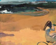 * Ian David Cook [b.1950]- Cyclist:- signed gouache 50 x 62cm. *Provenance.