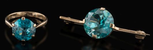 A circular blue zircon 12.