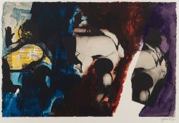 * John Piper [1903-1992]- Eye and Camera - Red, Blue and Yellow:- 1980, screenprint in colours,