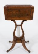 A Regency rosewood and brass inlaid teapoy:,