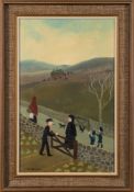 * Helen Bradley [1900-1979]- 'Going home from Gt. Aunt Janes':- signed bottom left oil on board 39.