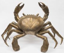 A large late 20th century bronze model of a crab: with outstretched claws, 120cm. wide.