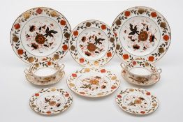 A Royal Crown Derby 'Imari' porcelain dinner service: in the 'Asian Rose' pattern [no 8687],