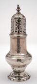 A George II silver sugar caster, maker's mark indistinct possibly I.