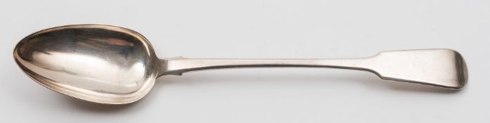 A George III silver Fiddle Pattern serving spoon, maker R.