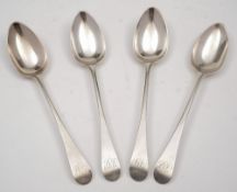 A set of four George III silver Old English tablespoons, maker Peter & Jonathan Bateman, London,