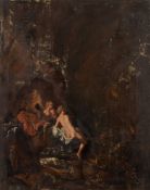 Manner of Cornelius Van Polenburgh [18th Century]- Calypso with treasures and hounds in a
