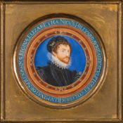 George Hayter [1792-1871] after Nicholas Hilliard- A miniature portrait of Nicholas Hilliard head