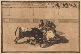 Francisco Goya [1746-1828]- La Tauromaquia (bullfighting):- 'Desgracias acaecidas en el tendido de