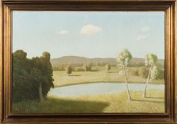 * Algernon Cecil Newton R.A.[1880-1968]- Sunlit river:- monogrammed AN bottom left oil on canvas 60.