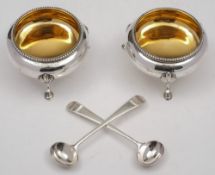 A pair of Victorian silver salts, maker Arthur Sibley, London,