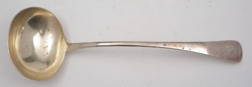 A George IV silver Old English pattern soup ladle, maker IH possibly John Harris IV, London,