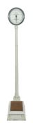 A set of Salter 'The Albion' cast iron tall bathroom scales: the eye-level circular scale on a