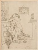 Walter Richard Sickert [1860-1942]- 'Ennui', interior with figures:- etching,